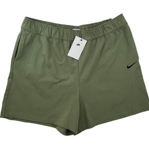 Nike Jersey High Rise Loose Fit Shorts Womens XL Green DM6728-386 NWT Stretch